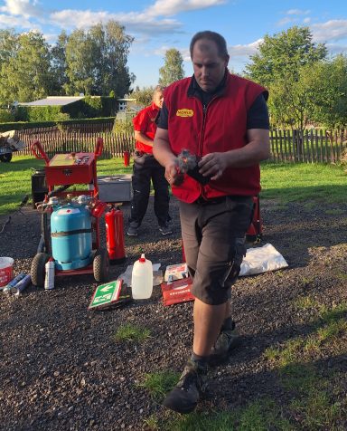 Demonstration eines Metallbrandes